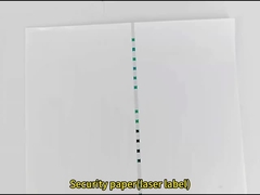 Papel de seguridad con hilos de color verde a azul