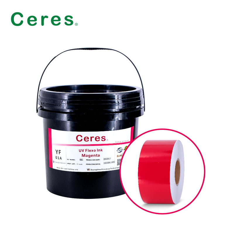 Tinta UV Flexo CMYK y colores Panton para la impresión de etiquetas