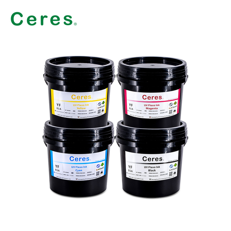 Tinta UV Flexo CMYK y colores Panton para la impresión de etiquetas