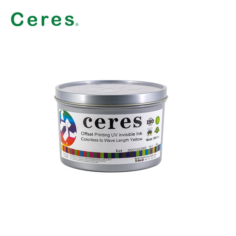 Impresión offset Tinta UV Invisible Incolor a amarillo Normal seco