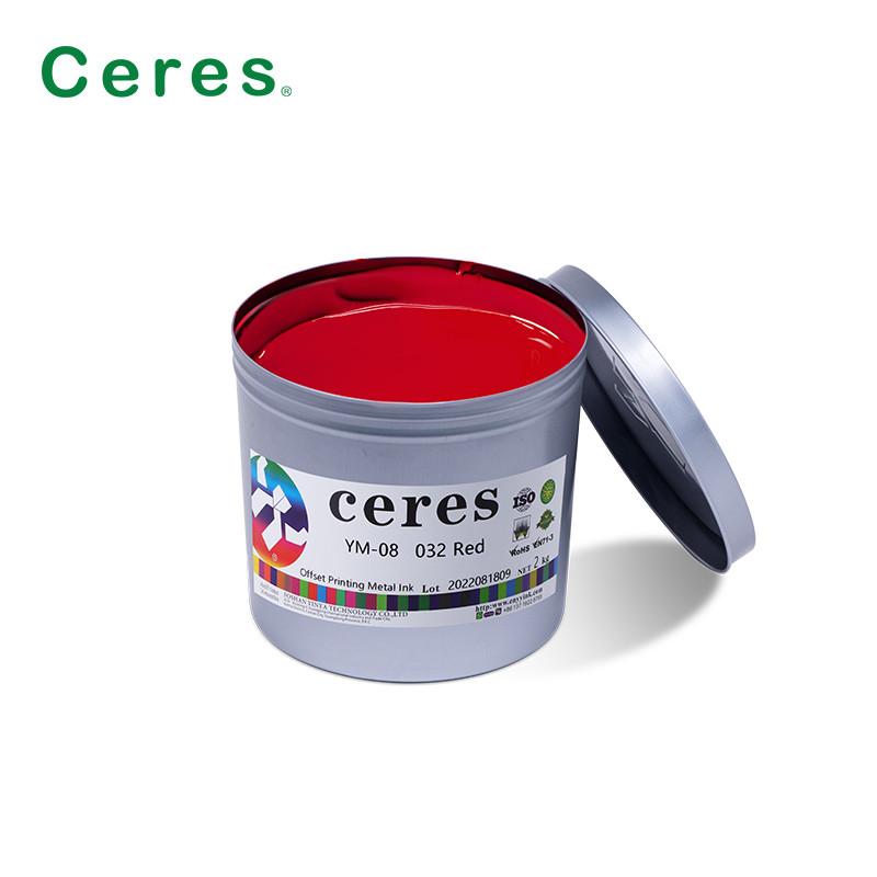 El metal YM-08 en offset la tinta Panton 032 de la impresión rojo para las latas de tres piezas