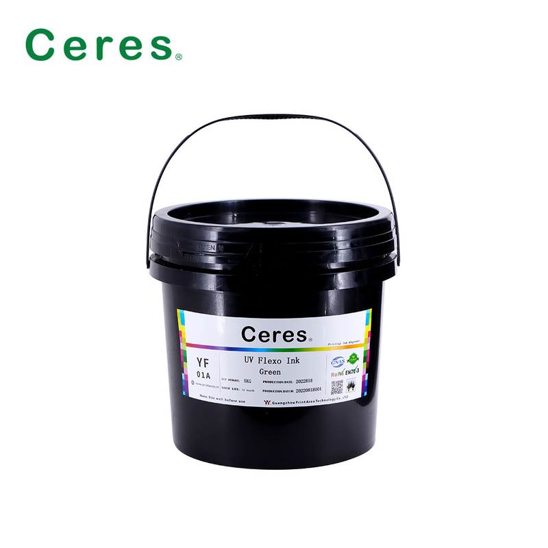 Color ultravioleta de Panton de la tinta de Flexo del verde de Rohs para el papel y el plástico