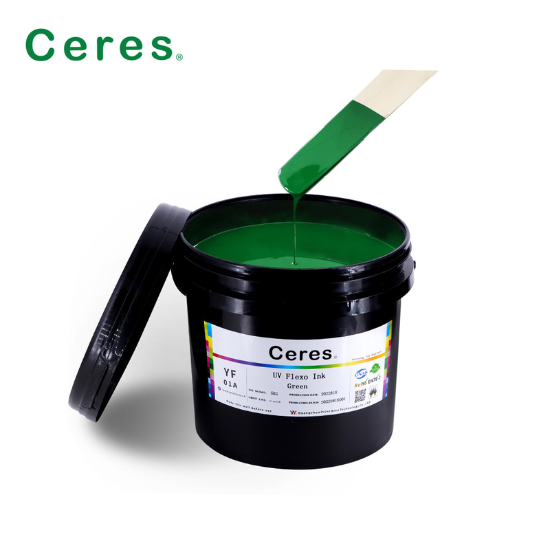Color ultravioleta de Panton de la tinta de Flexo del verde de Rohs para el papel y el plástico