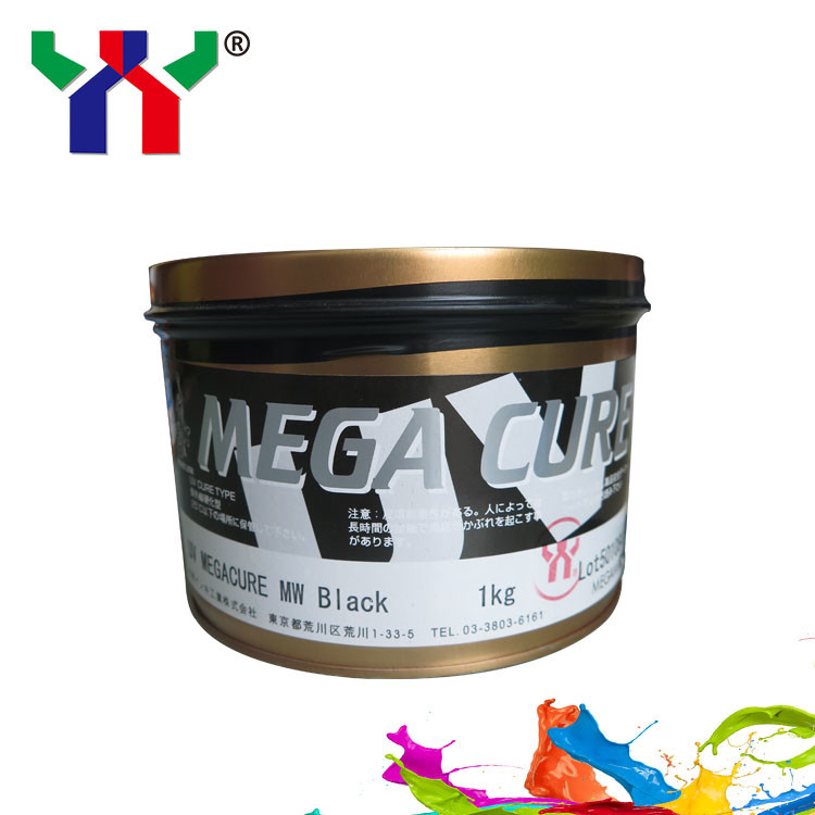 Tinta offset UV de Megami Mega Cure CMYK Tinta de secado rápido para impresión de plástico