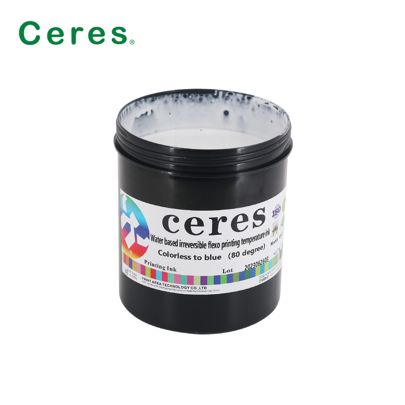 Tinta de impresión de la seguridad de 80 grados Flexo a base de agua que imprime descolorido irreversible a la tinta azul del cambio de temperatura