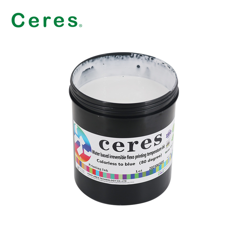 Tinta de impresión de la seguridad de 80 grados Flexo a base de agua que imprime descolorido irreversible a la tinta azul del cambio de temperatura