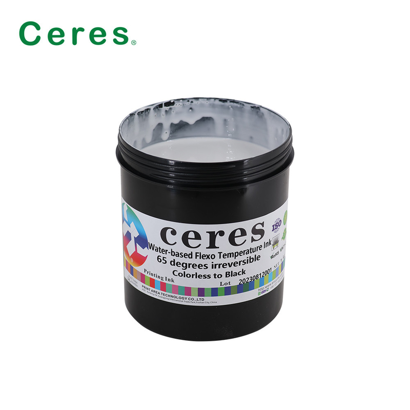 Tinta de impresión de la seguridad de 65 grados descolorida ennegrecer la tinta termosensible irreversible a base de agua de Flexo