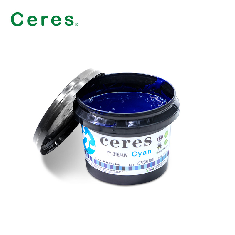 Tinta de offset UV de color de manchas vivas 1 Kg lata de tinta de impresión Pantone de alta velocidad