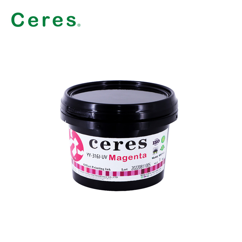 Tinta de offset UV de color de manchas vivas 1 Kg lata de tinta de impresión Pantone de alta velocidad
