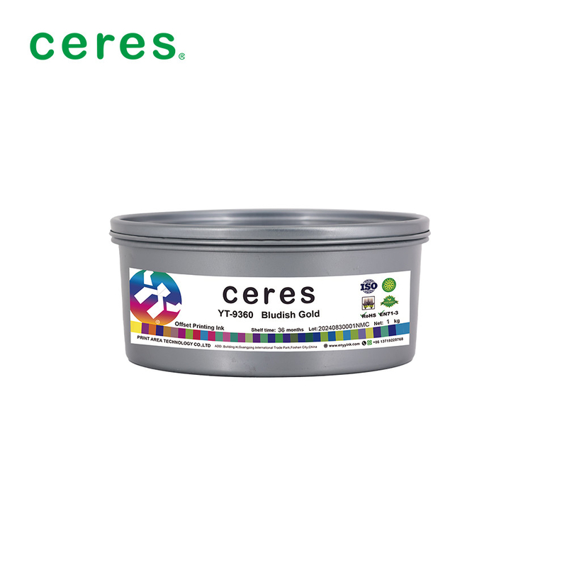 Tinta de impresión offset de color dorado para todo tipo de papel con alta concentración
