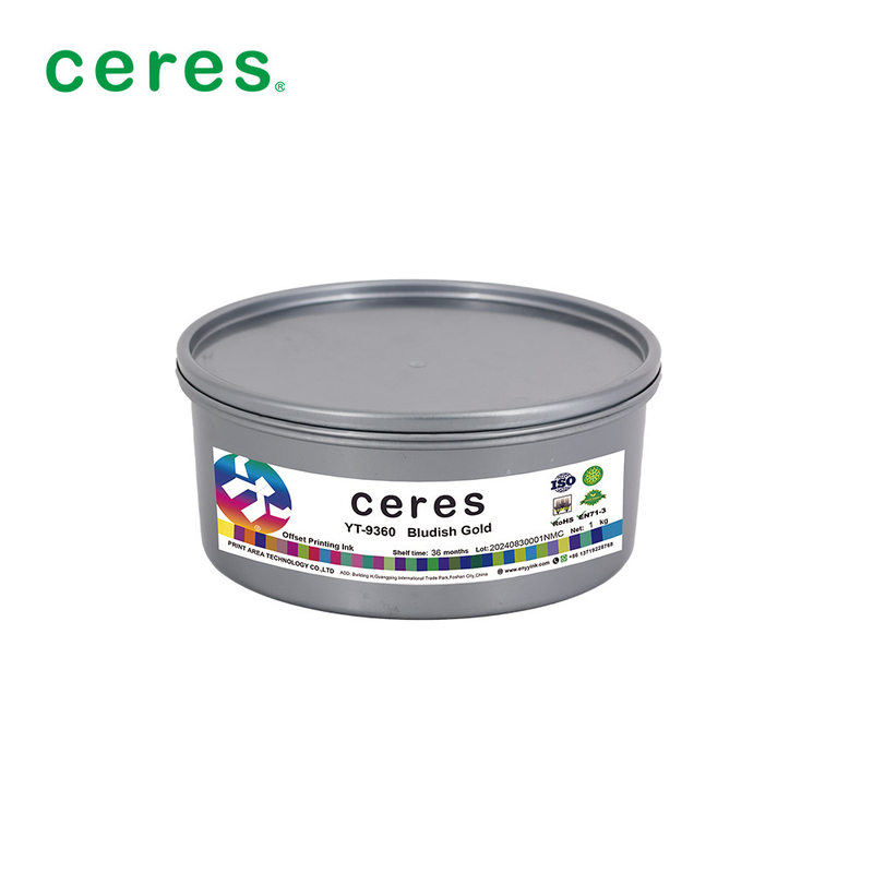 Tinta de impresión offset de color dorado para todo tipo de papel con alta concentración