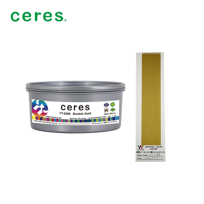 Tinta de impresión offset de color dorado para todo tipo de papel con alta concentración