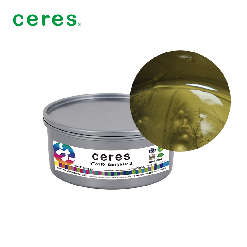 Tinta de impresión offset de color dorado para todo tipo de papel con alta concentración