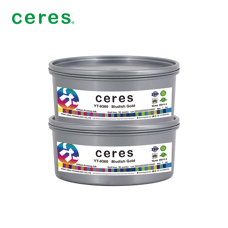 Tinta de impresión offset de color dorado para todo tipo de papel con alta concentración
