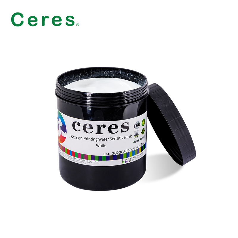 Tinta sensible al agua de color blanco para la impresión en pantalla de papel y tejidos