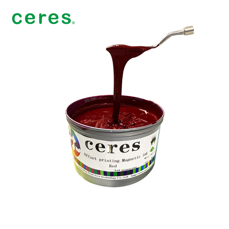 Tinta de impresión magnética offset Color rojo 1Kg / lata de secado normal
