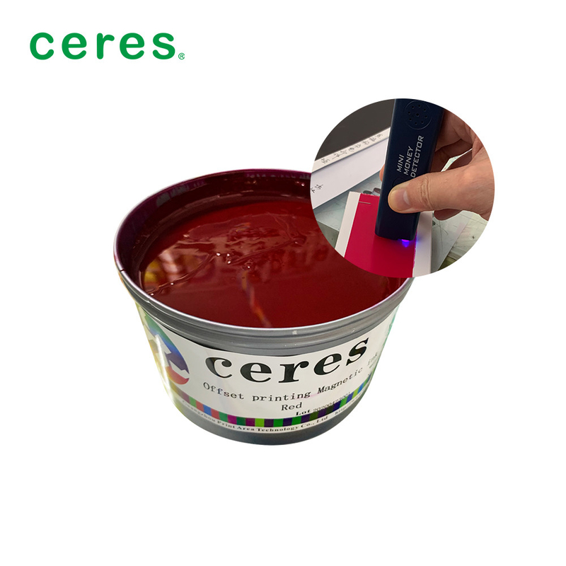 Tinta de impresión magnética offset Color rojo 1Kg / lata de secado normal