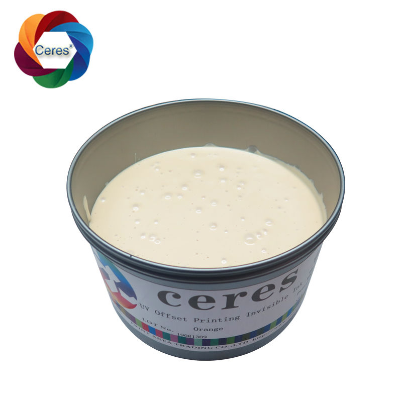 Tinta de seguridad UV invisible para la serigrafía, incolora a naranja