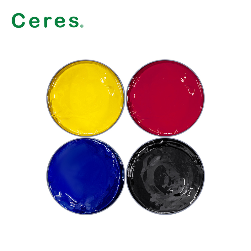 Tinta de impresión offset a base de solvente Ceres YT-06 para melamina con empaque de 1KG/LATA y calidad Grado A+