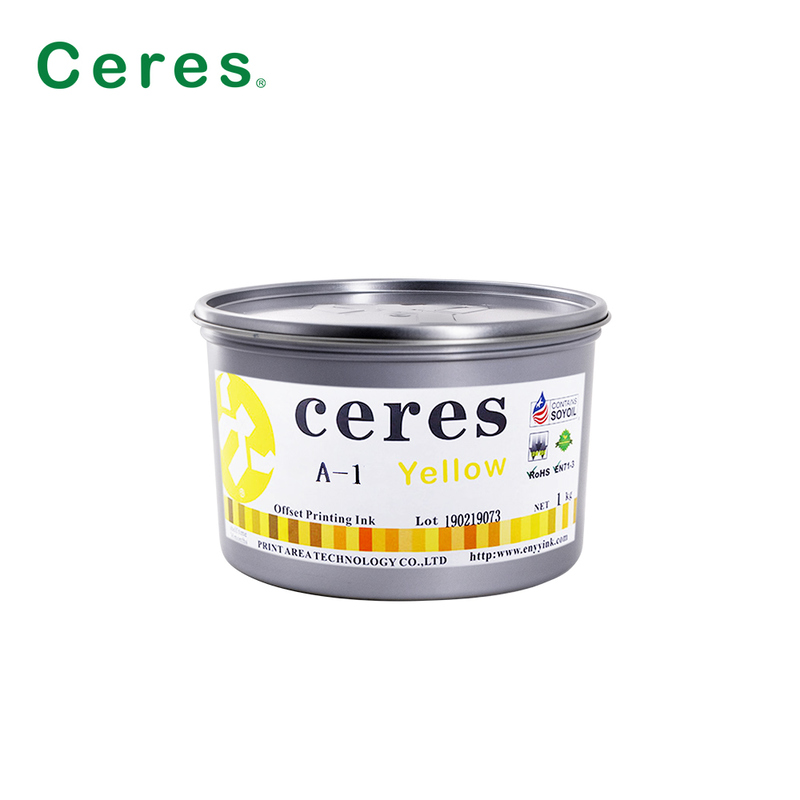 Tinta de impresión offset Ceres A-1 no tóxica de alto brillo con 2 años de vida útil para CMYK