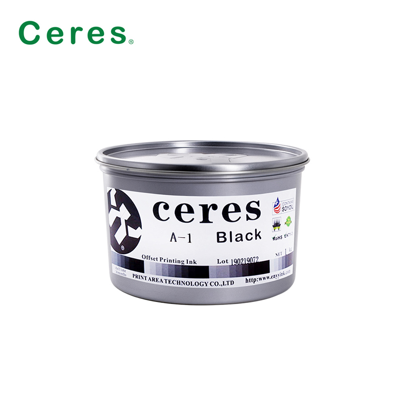Tinta de impresión offset Ceres A-1 no tóxica de alto brillo con 2 años de vida útil para CMYK