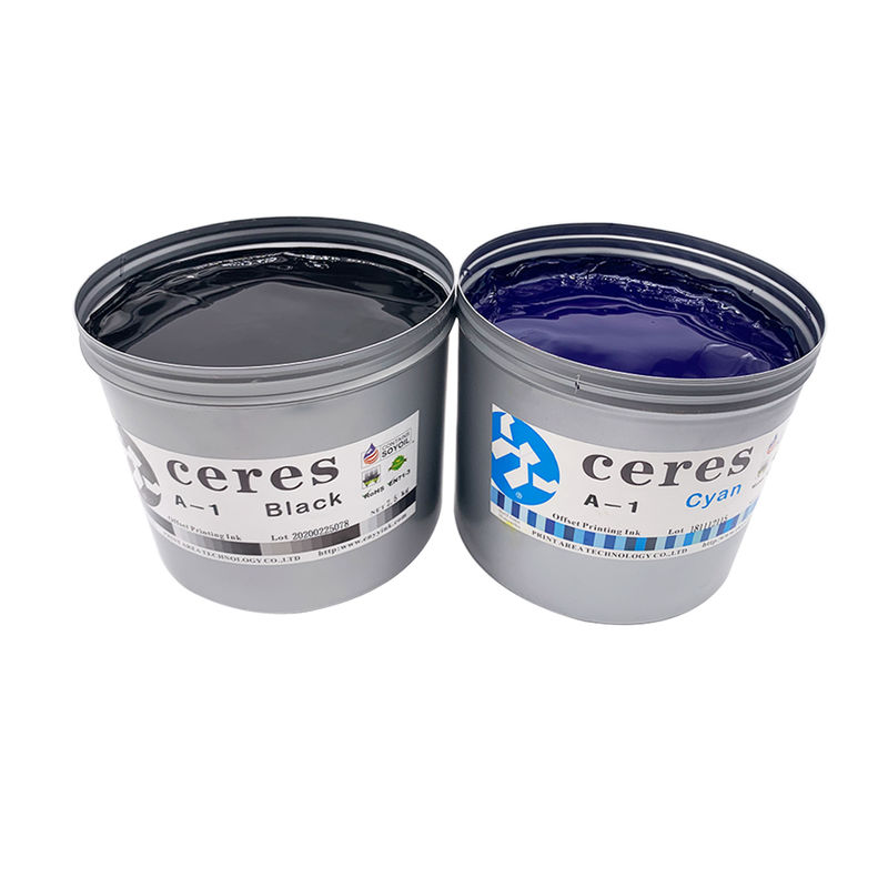 Tinta de impresión offset de soja de alta densidad de color de alto brillo con garantía de 24 meses para cualquier papel