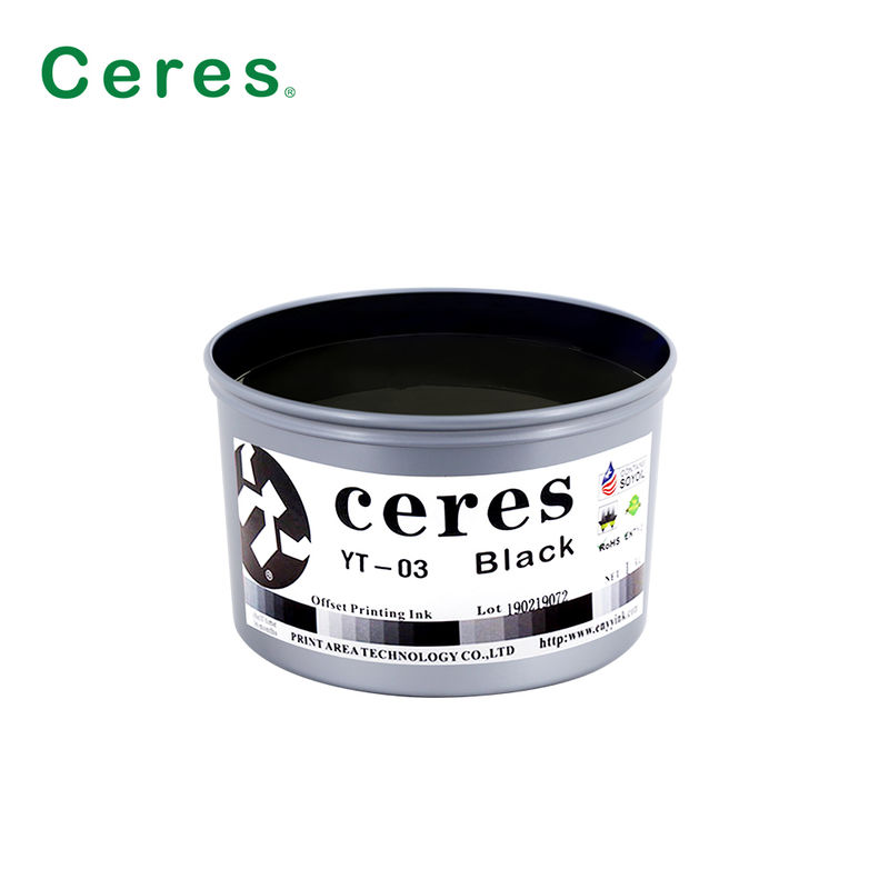 Tinta de offset de soja Ceres YT-03 de secado rápido y ecológico de alto brillo para impresión CMYK