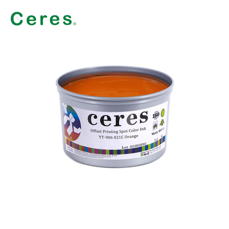 Tinta de impresión offset de color puntual Pantone rojo cálido YT-905 de secado rápido con alta opacidad