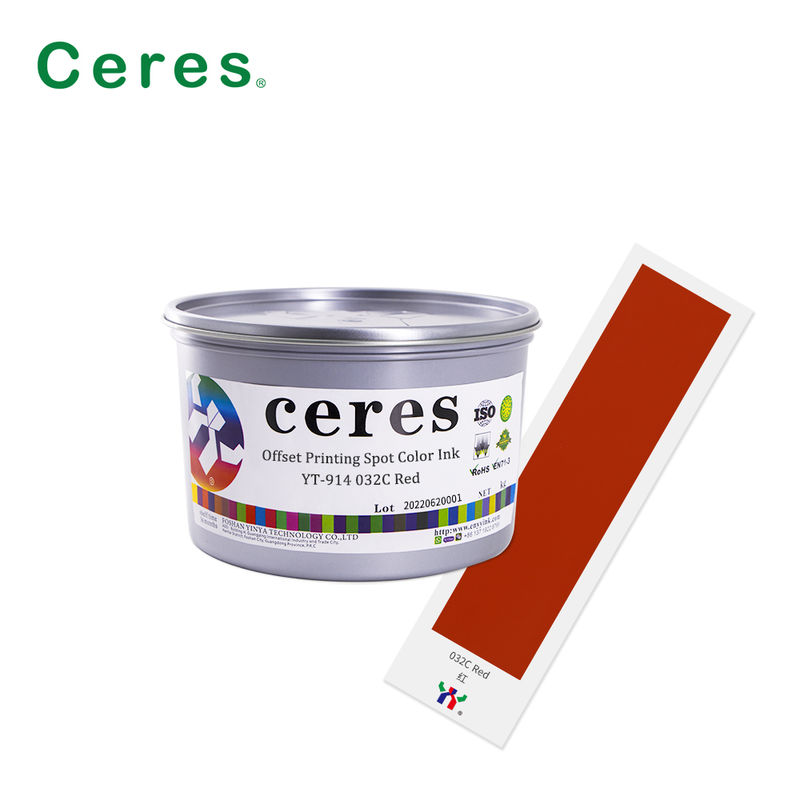 Tinta de offset a base de solvente de color Pantone con alta opacidad para impresión de embalajes