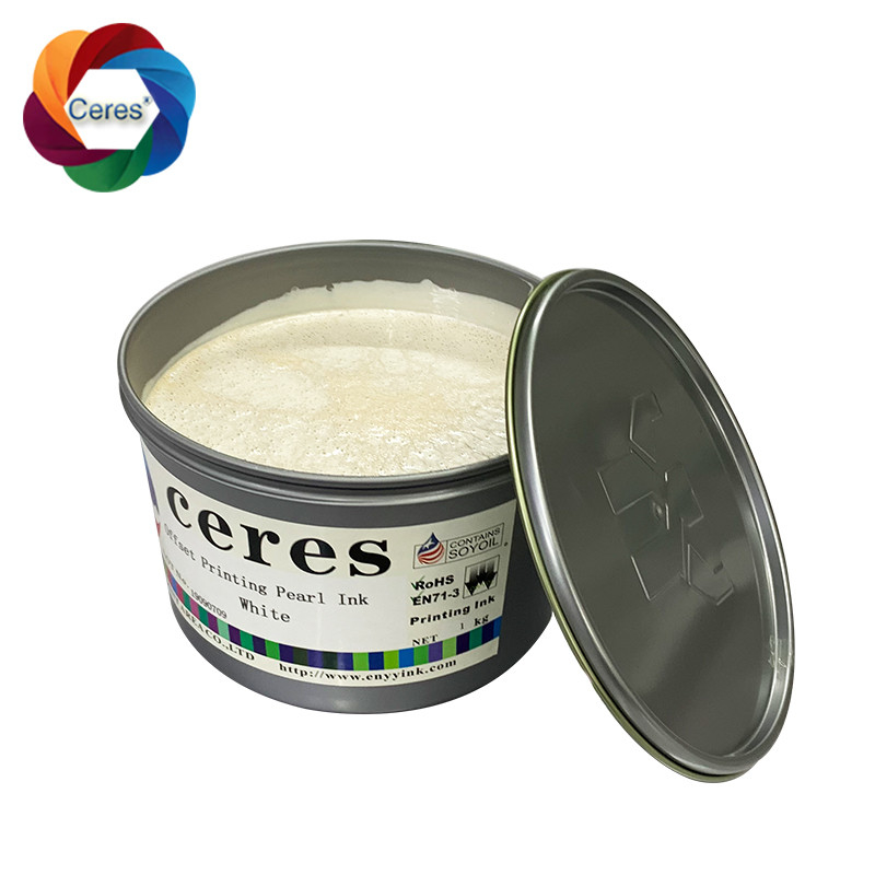 Tinta de papel blanco de oro grabado 1 kg lata de seguridad 3D Estéreo Tinta de perlas Impresión offset