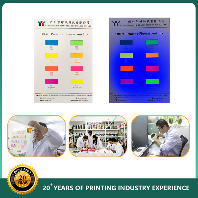 Tinta fluorescente UV offset 1 kg de papel de cartón de tinta con solvente ecológico normal