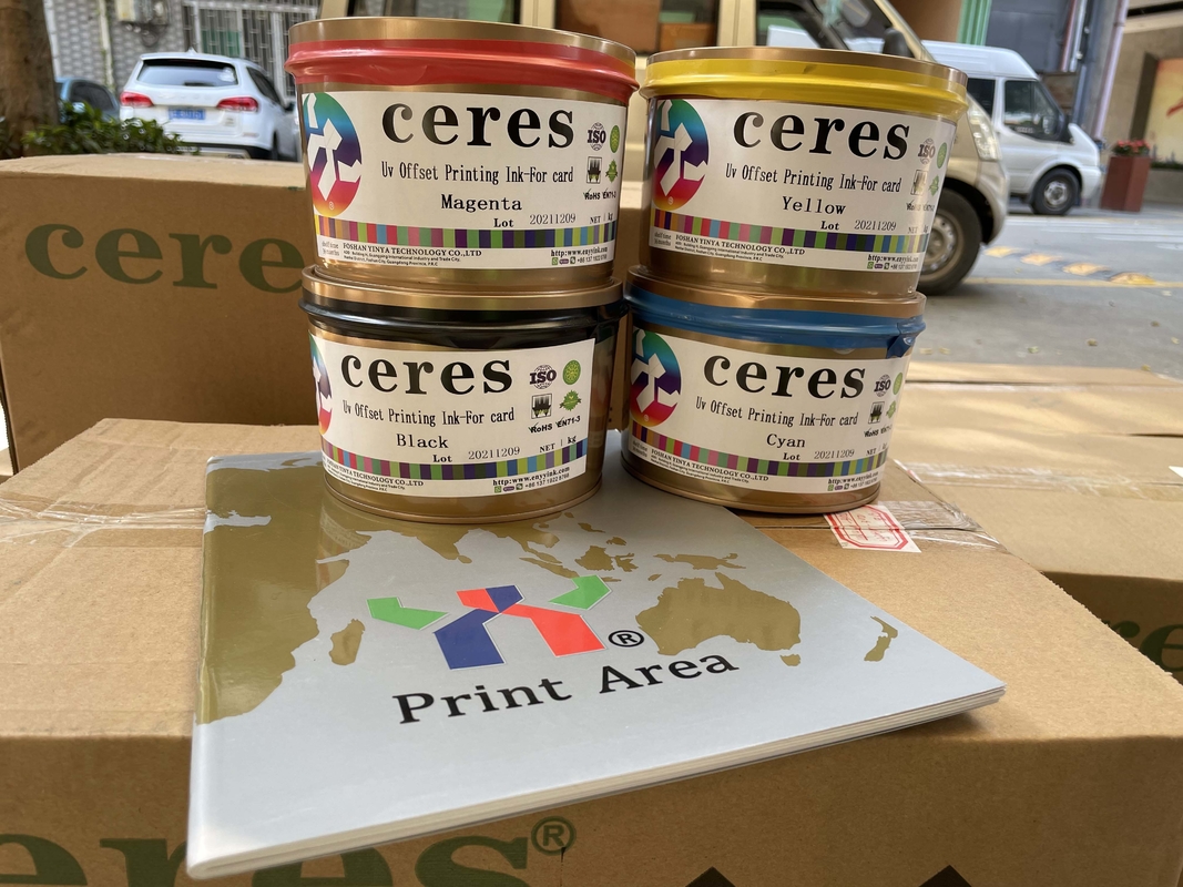 1 kg de tinta de secado rápido de lata para plástico CMYK de tarjeta bancaria Tinta basada en disolvente