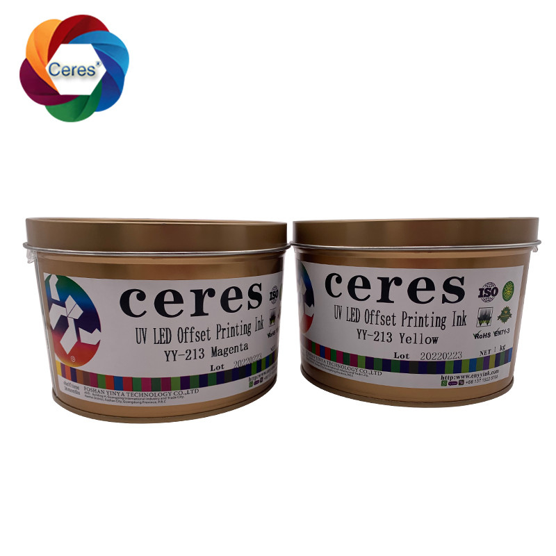 Tinta de offset UV Ceres 1 Kg Tinta a base de disolvente de lata YY-213 Secado rápido