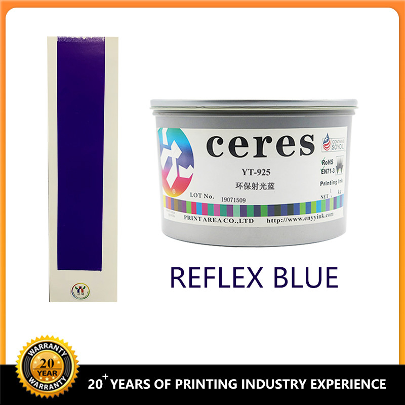 1 Kg Puede tinta de impresión UV offset CMYK reflejo tinta de color de manchas azules a base de disolvente