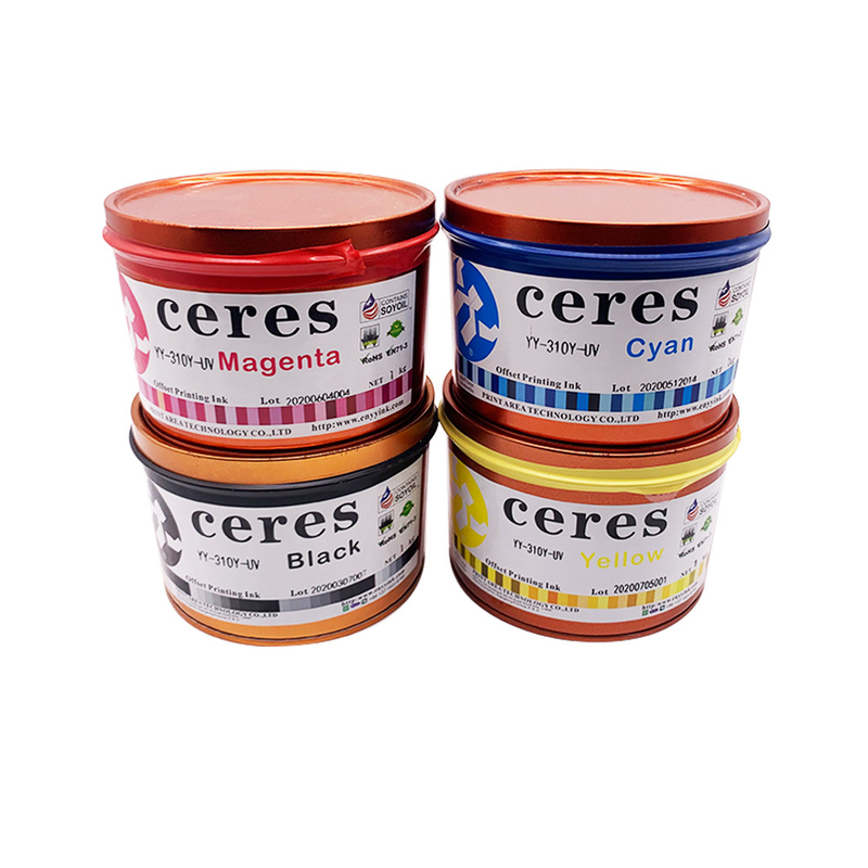 1 Kg Puede tinta de impresión UV offset CMYK reflejo tinta de color de manchas azules a base de disolvente