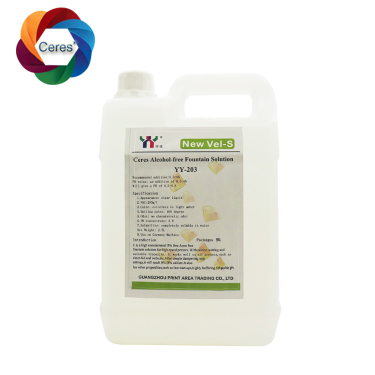 4.5ph 5.5ph Soluciones de fuente libres de alcohol Impresión offset Productos químicos UV Laco de impresora