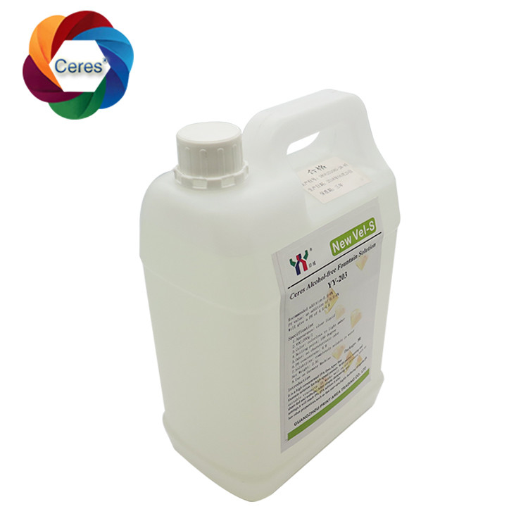 4.5ph 5.5ph Soluciones de fuente libres de alcohol Impresión offset Productos químicos UV Laco de impresora