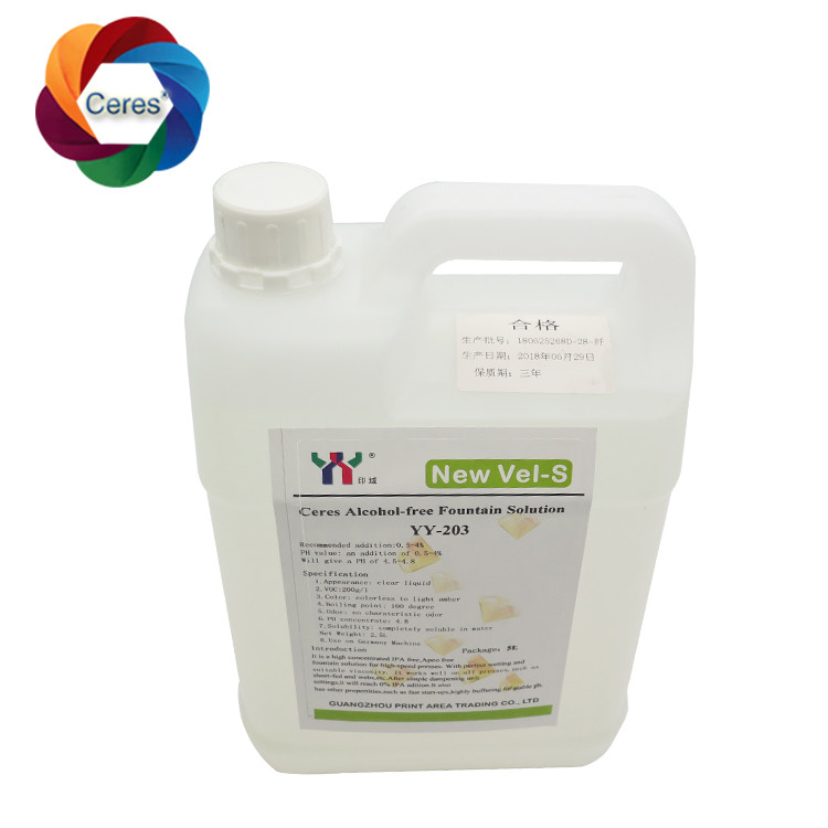 4.5ph 5.5ph Soluciones de fuente libres de alcohol Impresión offset Productos químicos UV Laco de impresora